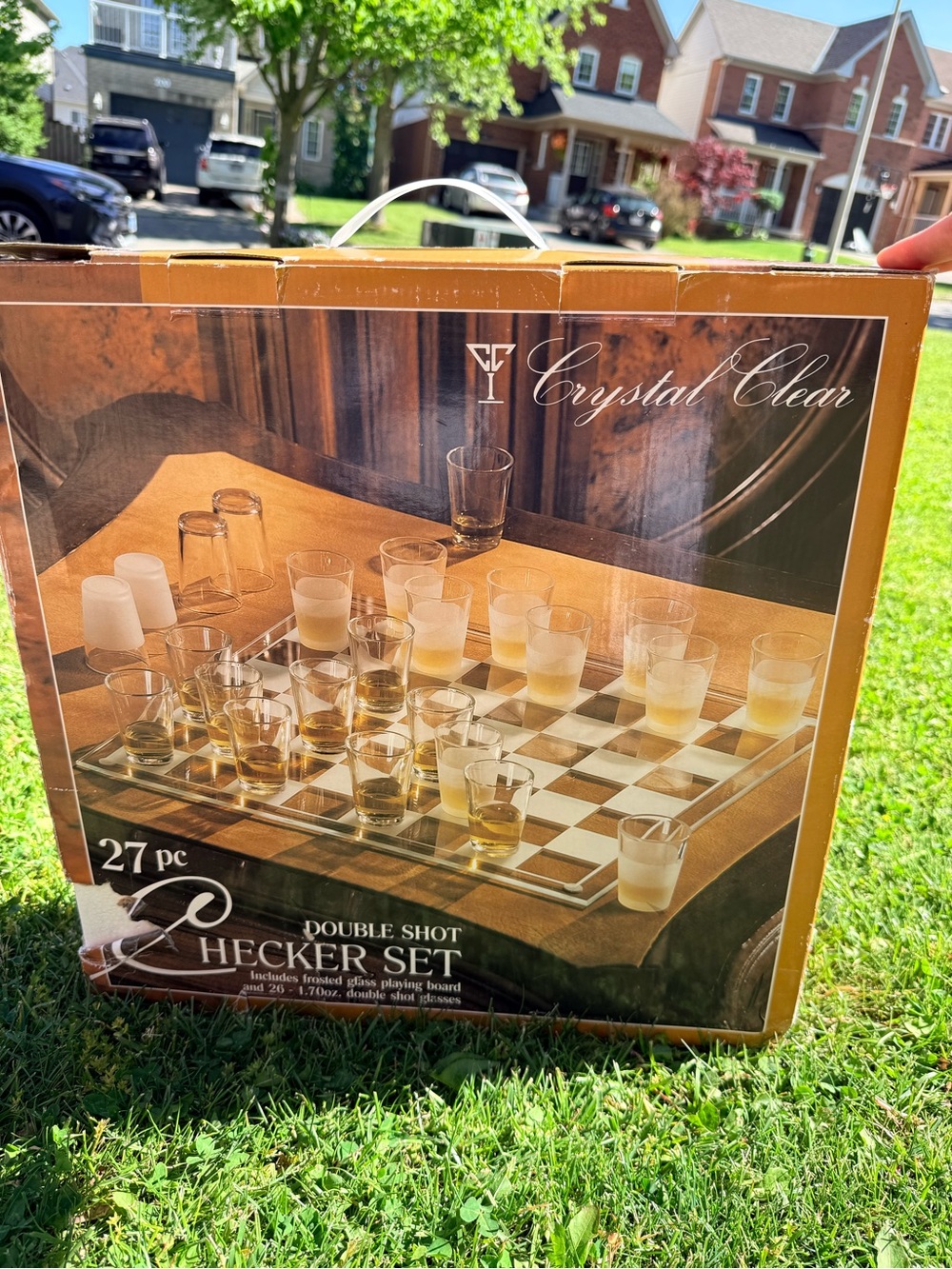 Crystal Clear 27 Piece Double Shot Glass Checkers Set